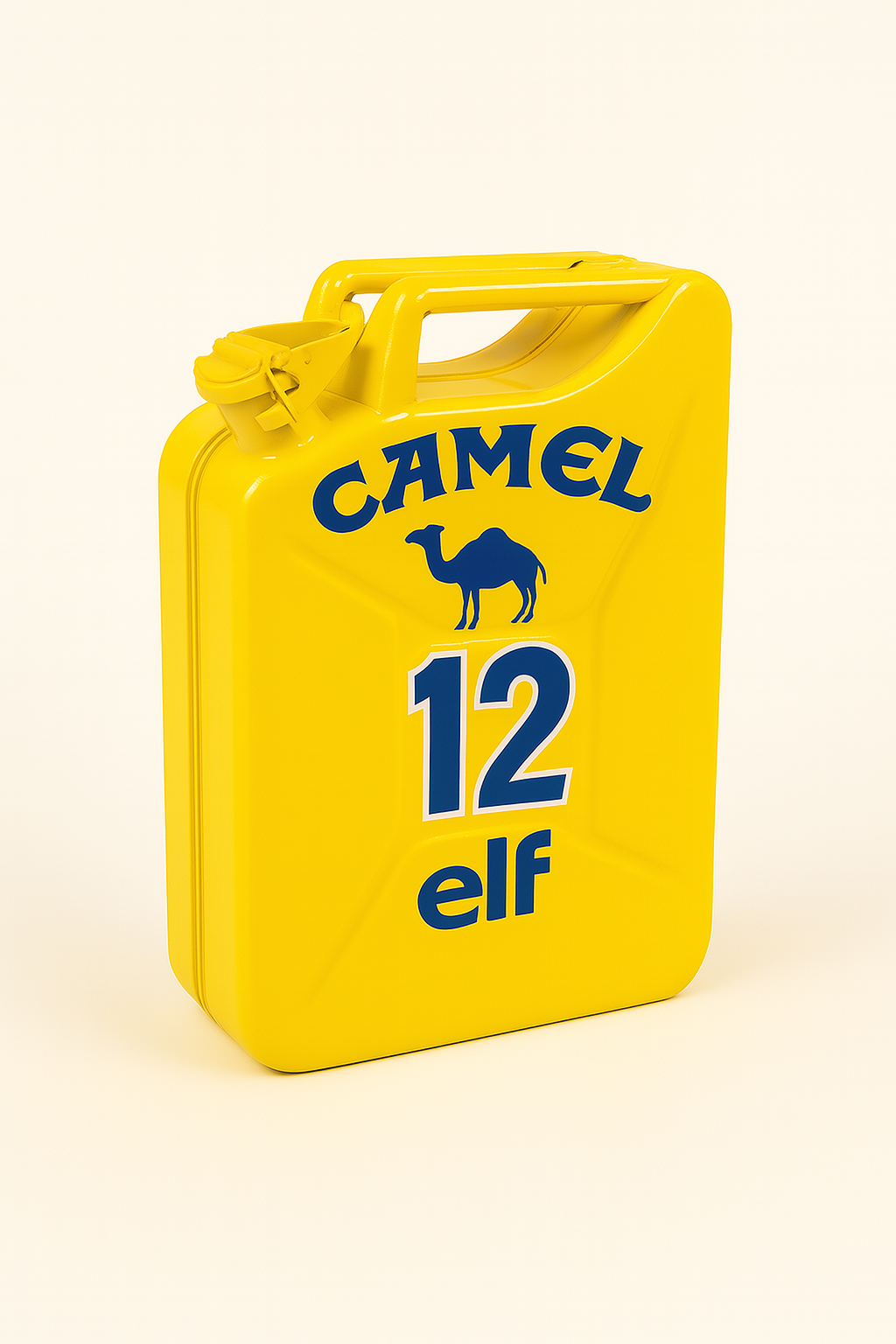 Motorsport-Inspired Collectible Jerrycan – 20L Decor Piece (Senna / Schumacher / Jordan / Camel Editions)