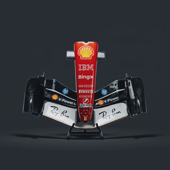 Monza Special front wing, 1.1 metres, on its matte black floor stand